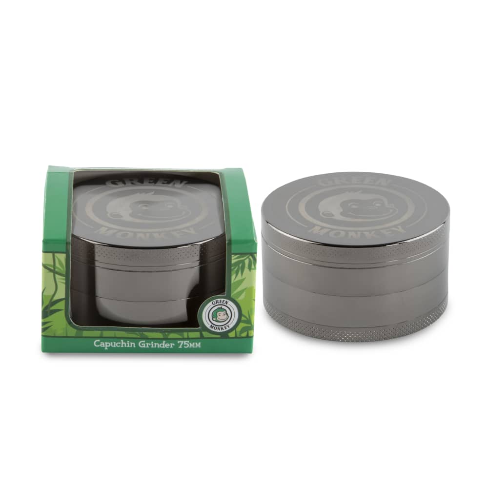 Green Monkey Grinder - Capuchin 4pc - 75mm - Discreet Smoker