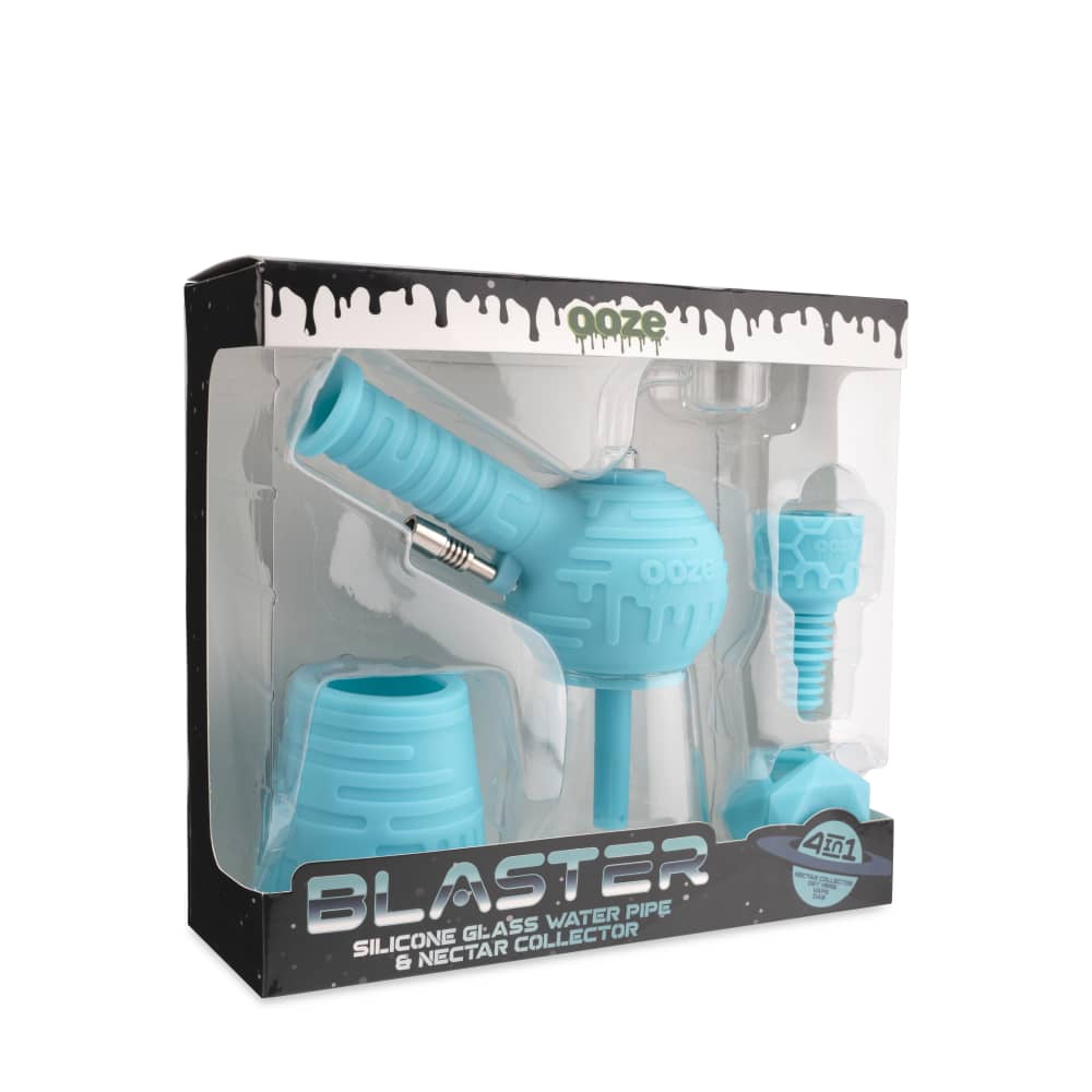 Ooze Blaster Silicone Glass 4-in-1 Hybrid Water Pipe and Dab Straw - Discreet Smoker