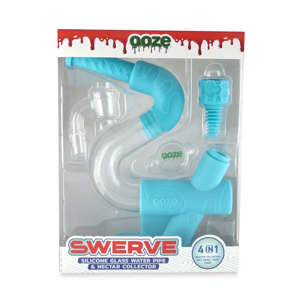 Ooze Swerve Silicone Water Pipe - Discreet Smoker