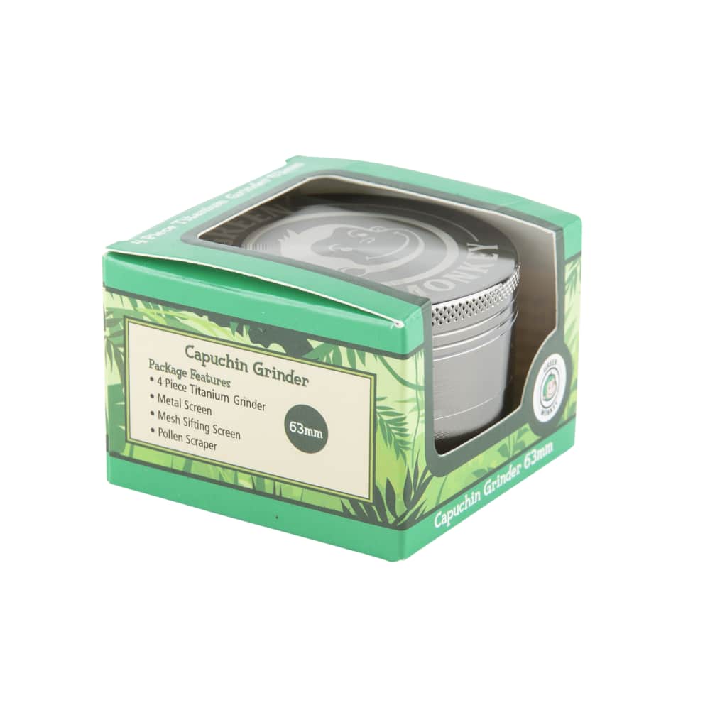 Green Monkey Grinder - Capuchin 4pc - 63mm - Discreet Smoker