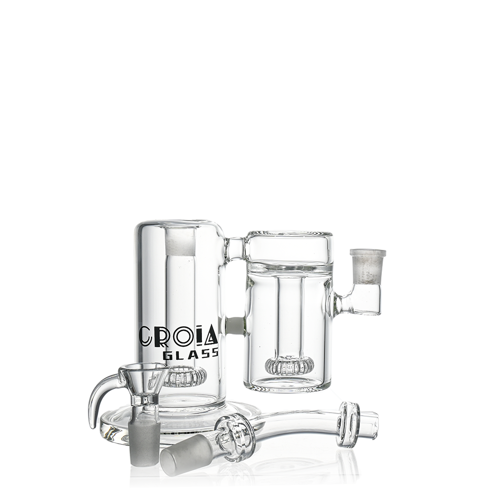10" Dual-Chamber External Recycler Bong | Croia Glass - Discreet Smoker