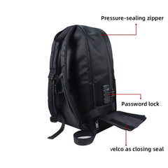 Smell Proof Backpack with Lock (Black) - Discreet Smoker