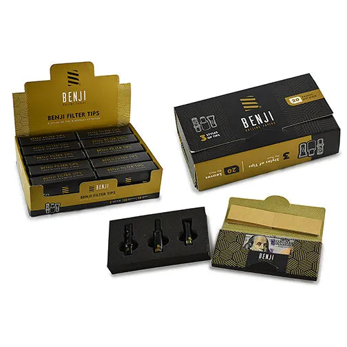 Benji - Glass Filter Tips (Display of 10) - Discreet Smoker
