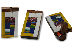 Handmade Wooden Abstract Tiles Dugout w/ One Hitter