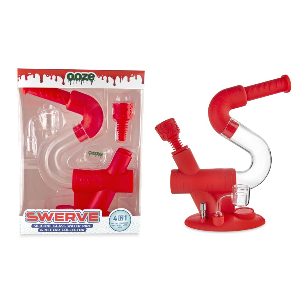 Ooze Swerve Silicone Water Pipe - Discreet Smoker