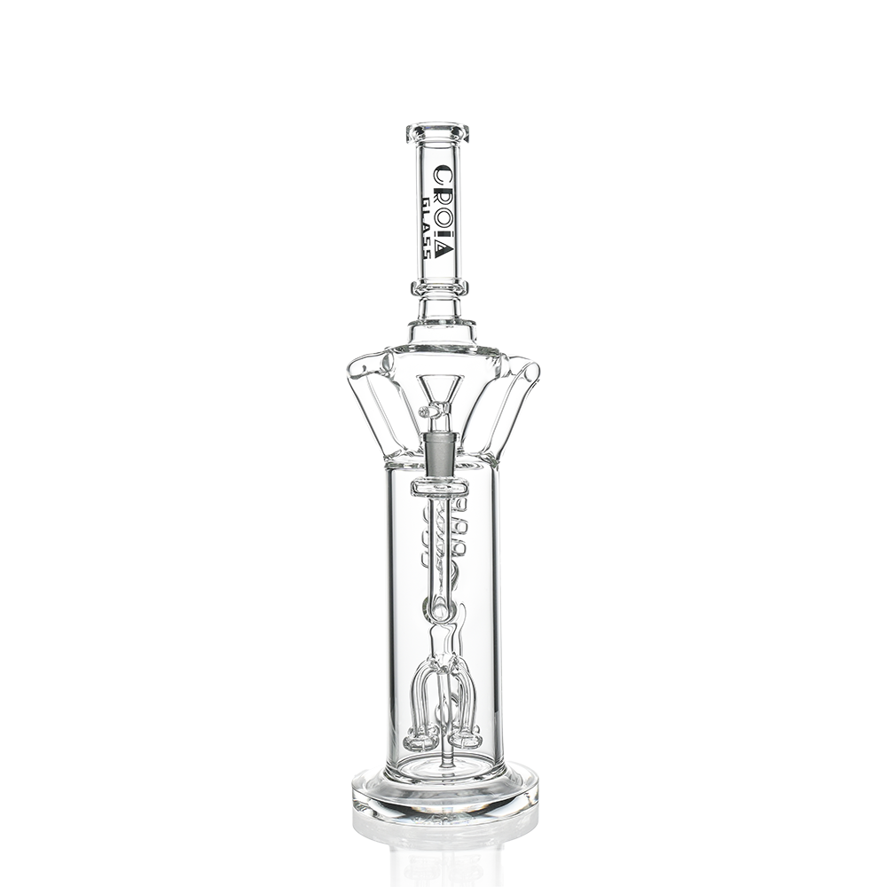 15" Scientific Glass Bong with Tree Perc & Spiral Cooling | Croia Glass - Discreet Smoker
