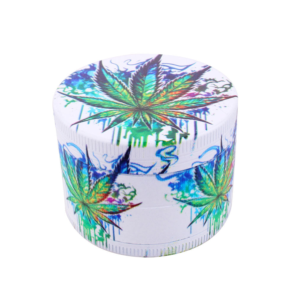 SPLASH ARTWORK HERBAL LEAF 4-PIECE GRINDER - Discreet Smoker