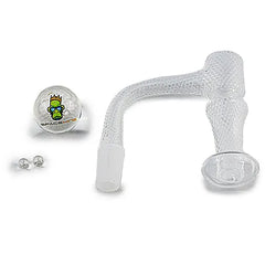 Space King Fully Fused Honeycomb Pattern Terp Slurper (Black / Green) - Discreet Smoker