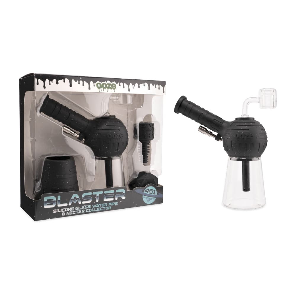 Ooze Blaster Silicone Glass 4-in-1 Hybrid Water Pipe and Dab Straw - Discreet Smoker