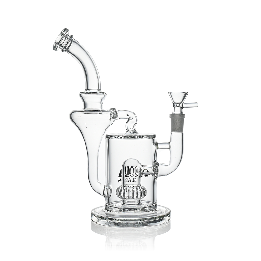10" Hourglass Recycler Scientific Bong with Crown Perc | Croia Glass - Discreet Smoker