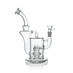 10" Hourglass Recycler Scientific Bong with Crown Perc | Croia Glass - Discreet Smoker
