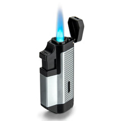 Triple Jet Silver Torch Lighter - Discreet Smoker