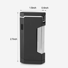 Silver Double Jet Torch Lighter - Discreet Smoker