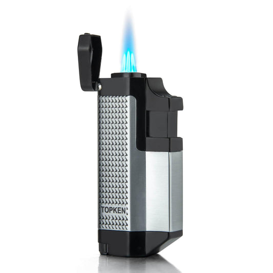 Triple Jet Silver Torch Lighter - Discreet Smoker