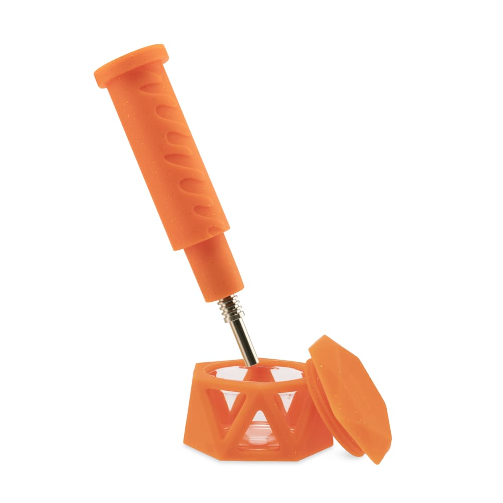 Ooze Hyborg Silicone Glass 4-in-1 Hybrid Water Pipe and Nectar Collector - Discreet Smoker