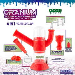 Ooze Cranium Silicone 4-in-1 Hybrid Water Pipe - Discreet Smoker