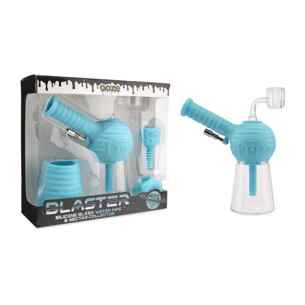 Ooze Blaster Silicone Glass 4-in-1 Hybrid Water Pipe and Dab Straw - Discreet Smoker