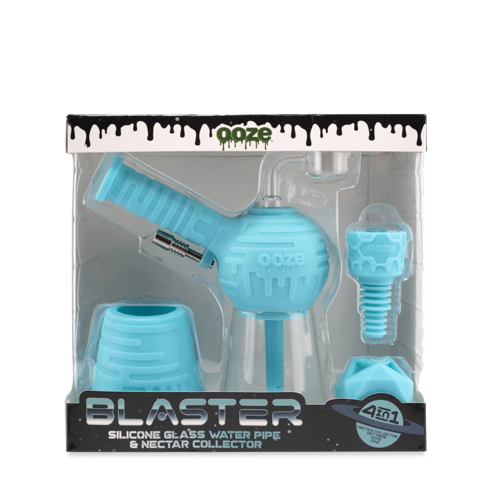 Ooze Blaster Silicone Glass 4-in-1 Hybrid Water Pipe and Dab Straw - Discreet Smoker
