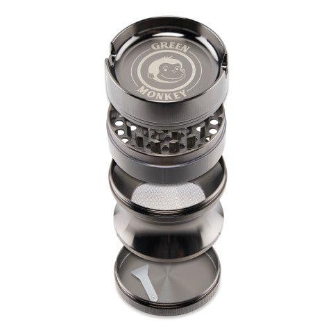 Green Monkey Grinder - Chacma 4pc with Ashtray - 63mm - Discreet Smoker