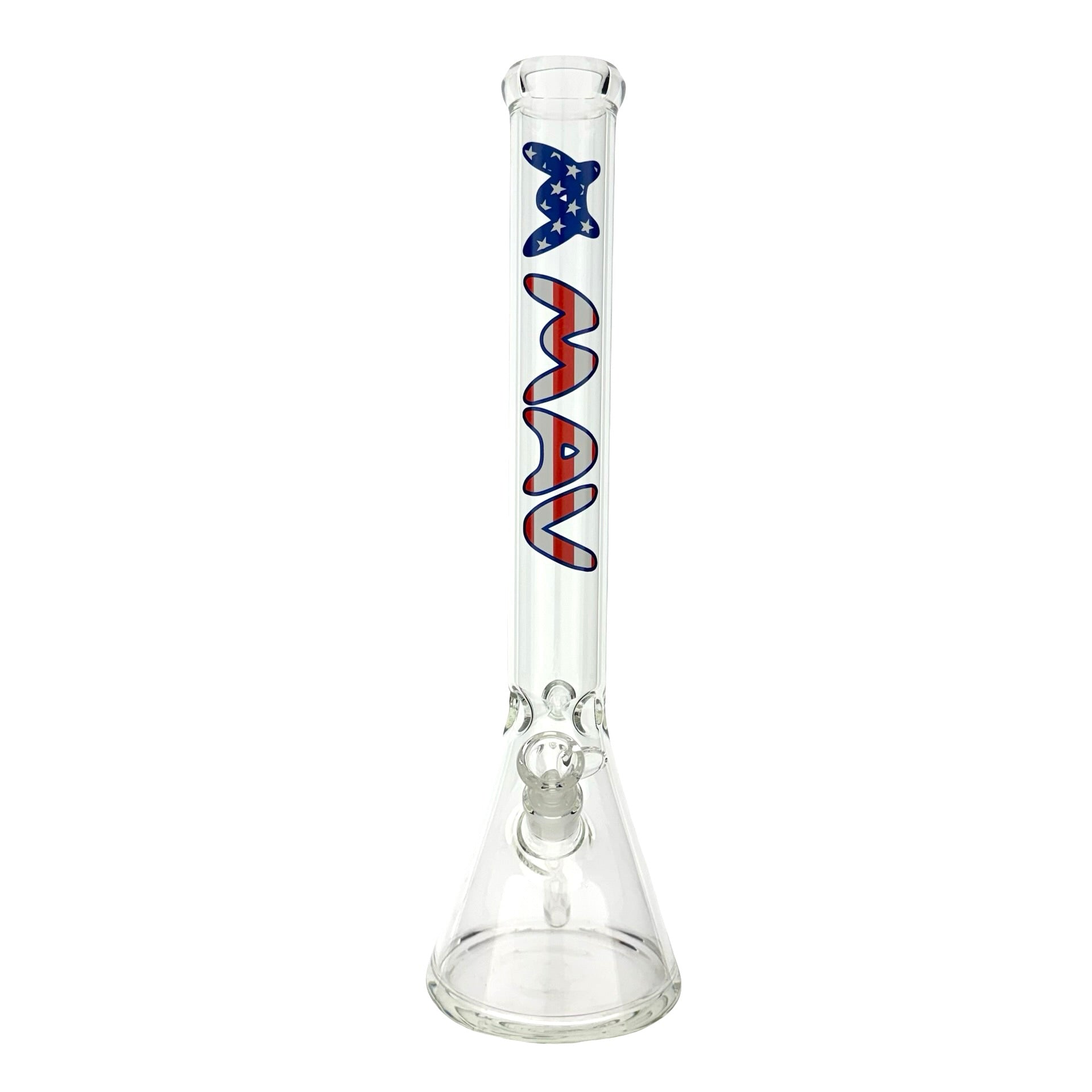 18" MAV Red White and Blue USA Logo Beaker Bong - Discreet Smoker