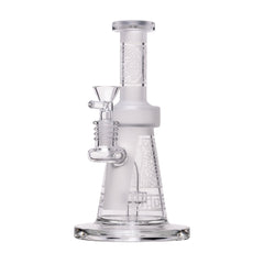 Human Grade Aztec (Sandblasted) Glass Water Pipe - Discreet Smoker