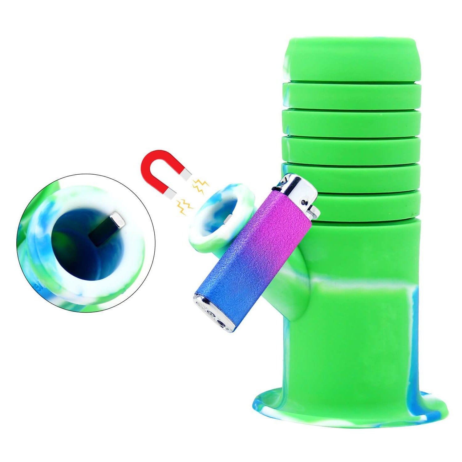 Collapsible Silicone Bong - Discreet Smoker
