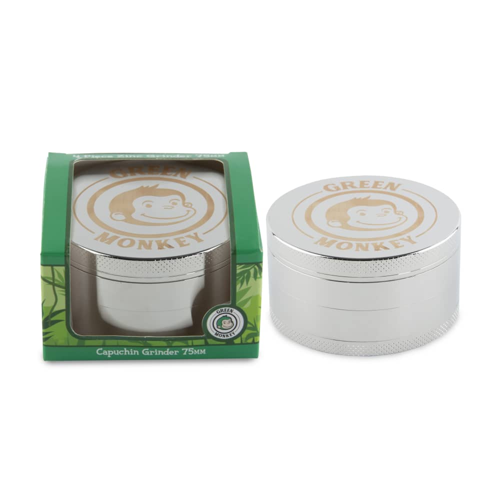 Green Monkey Grinder - Capuchin 4pc - 75mm - Discreet Smoker