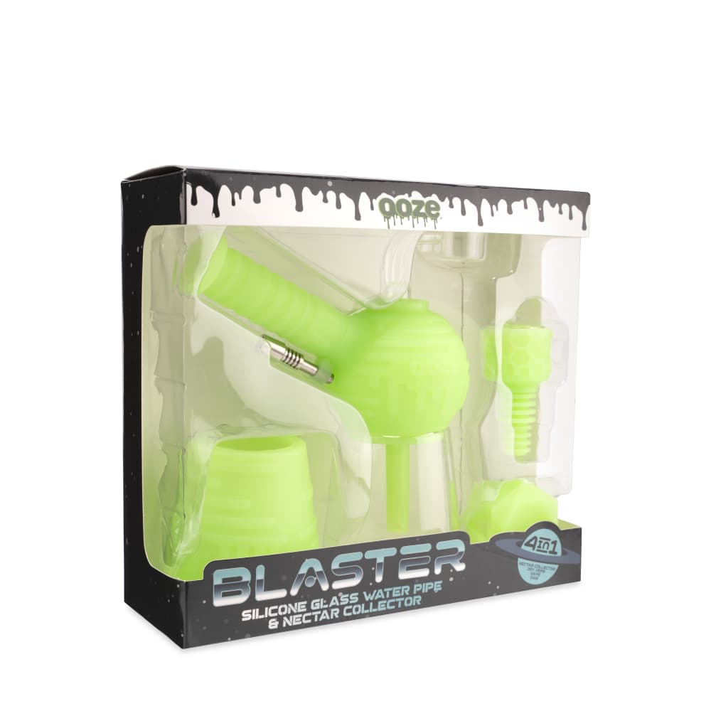 Ooze Blaster Silicone Glass 4-in-1 Hybrid Water Pipe and Dab Straw - Discreet Smoker