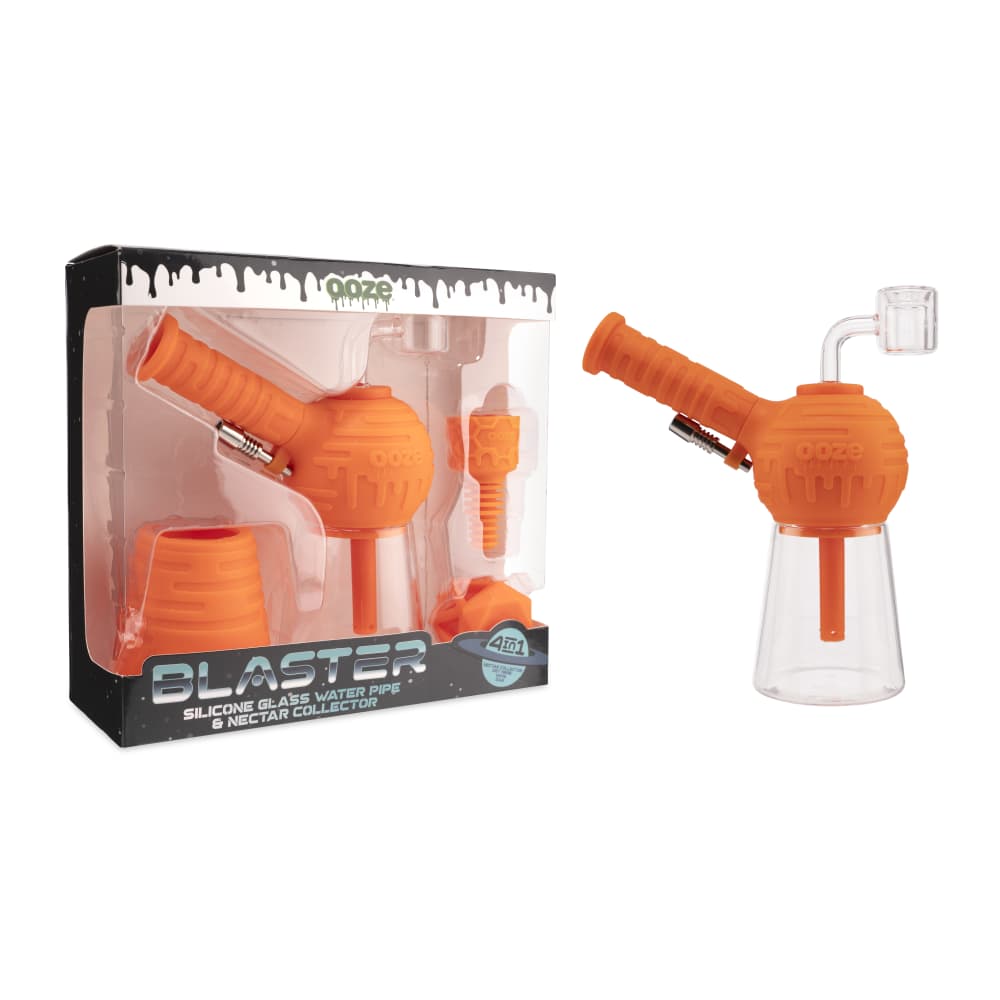Ooze Blaster Silicone Glass 4-in-1 Hybrid Water Pipe and Dab Straw - Discreet Smoker