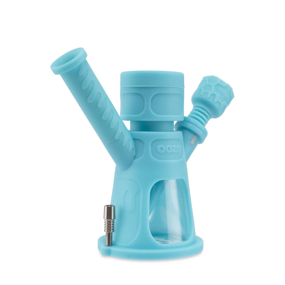 Ooze Hyborg Silicone Glass 4-in-1 Hybrid Water Pipe and Nectar Collector - Discreet Smoker
