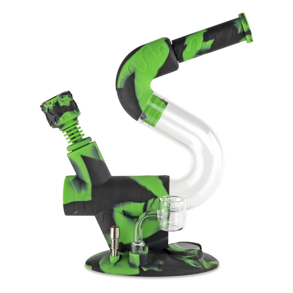 Ooze Swerve Silicone Water Pipe - Discreet Smoker
