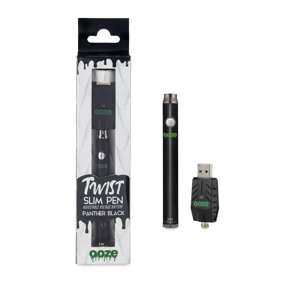 Ooze Slim Twist 510 Thread 320 mAh CBD Vape Pen Battery + USB Charger - Discreet Smoker