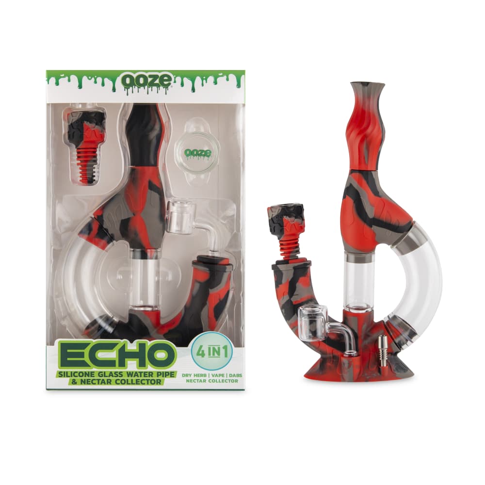 Ooze Echo Silicone Water Pipe - Discreet Smoker