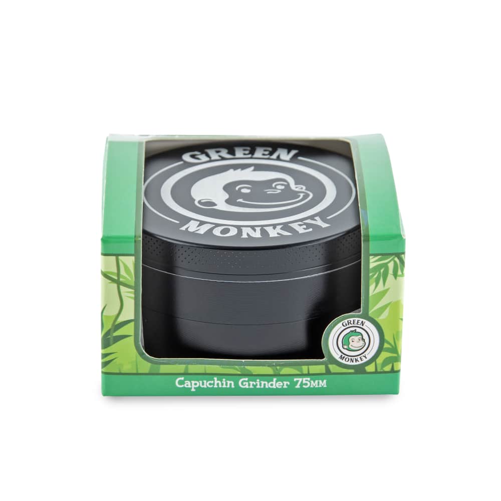 Green Monkey Grinder - Capuchin 4pc - 75mm - Discreet Smoker