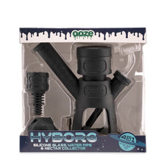 Ooze Hyborg Silicone Glass 4-in-1 Hybrid Water Pipe and Nectar Collector - Discreet Smoker