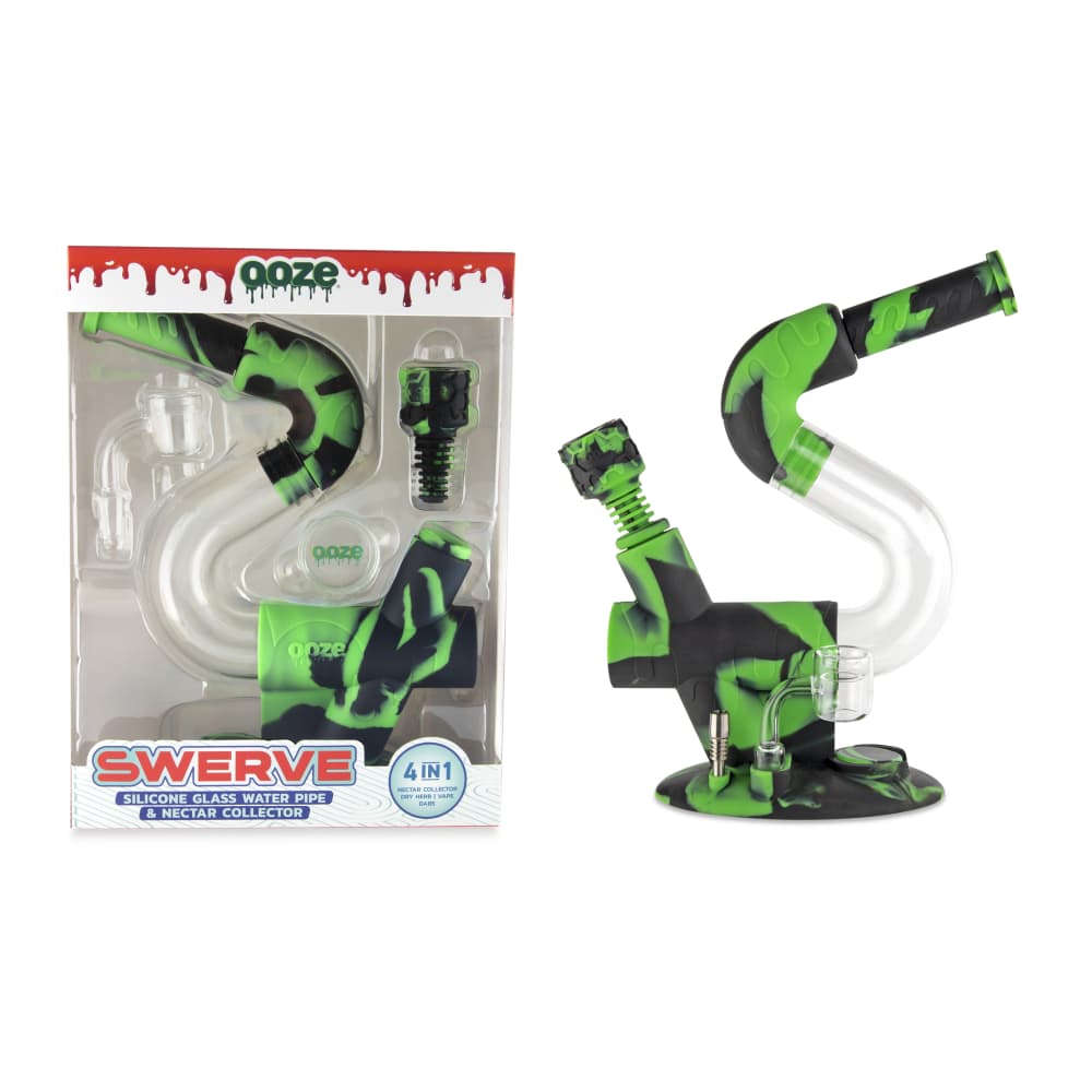 Ooze Swerve Silicone Water Pipe - Discreet Smoker