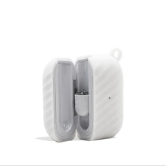 Yocan Black Case Cartridge Battery with a white exterior, closed and open views showing the interior compartment and the battery level indicator.