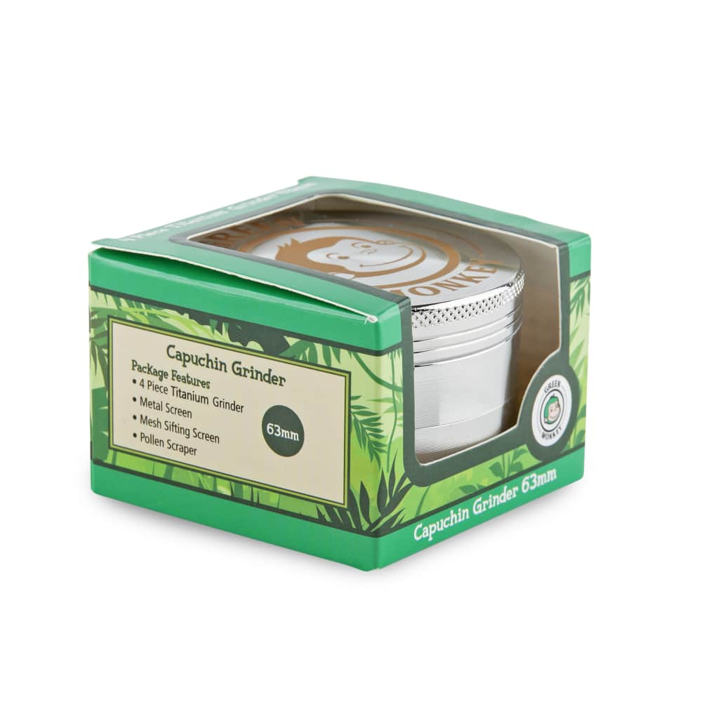 Green Monkey Grinder - Capuchin 4pc - 63mm - Discreet Smoker