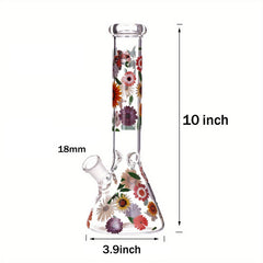 10" Glass Beaker Flower Bong - Discreet Smoker