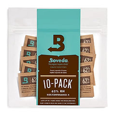 Boveda 62% Two-Way Humidity Control Packs For Storing ½ oz – Size 4 – 10 Pack - Discreet Smoker