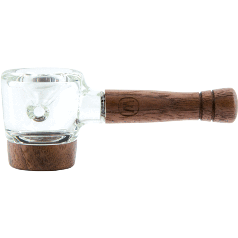 Marley Natural Spoon Pipe Natural Glass and Black Walnut - Discreet Smoker