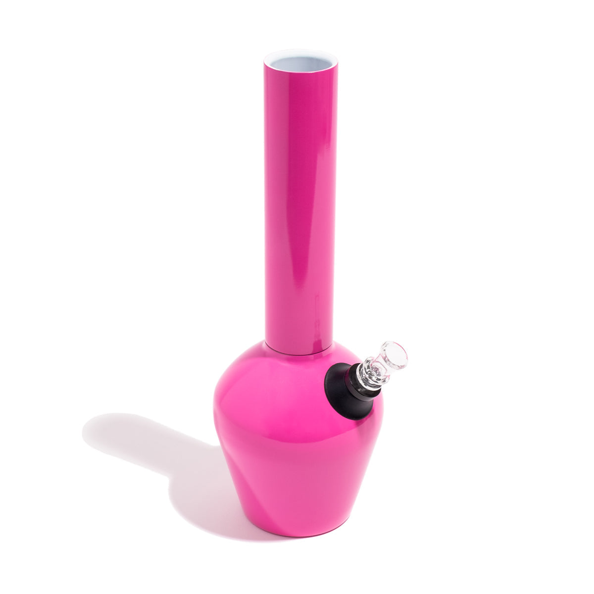 Stainless Steel Pink Glossy Bong - Discreet Smoker