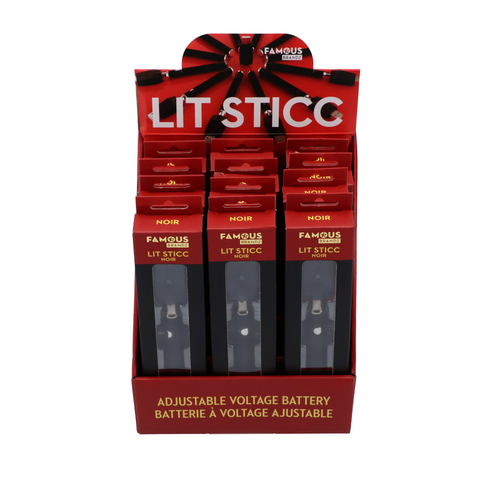 Famous-Lit Sticc Variable Voltage 510 Battery - (12 Pack) - Discreet Smoker