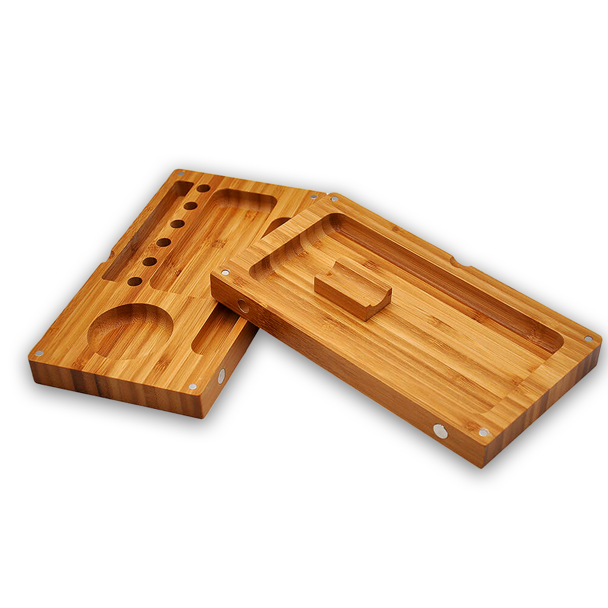 Wood Backflip Magnetic Rolling Tray - Discreet Smoker