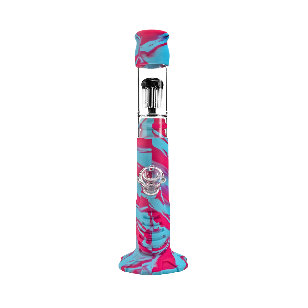 Medusa Customs Silicone Straight Tube w/Percolator - Discreet Smoker