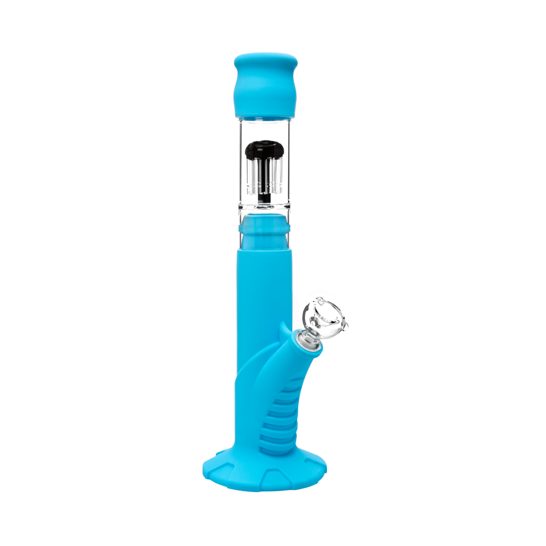 Medusa Customs Silicone Straight Tube w/Percolator - Discreet Smoker