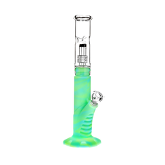 Medusa Customs Silicone Straight Pipe w/Percolator Bong - Discreet Smoker