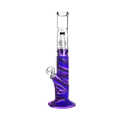 Medusa Customs Silicone Straight Pipe w/Percolator Bong - Discreet Smoker