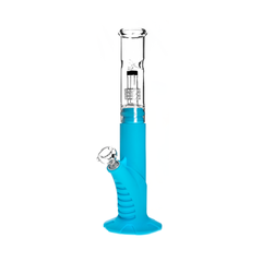 Medusa Customs Silicone Straight Pipe w/Percolator Bong - Discreet Smoker
