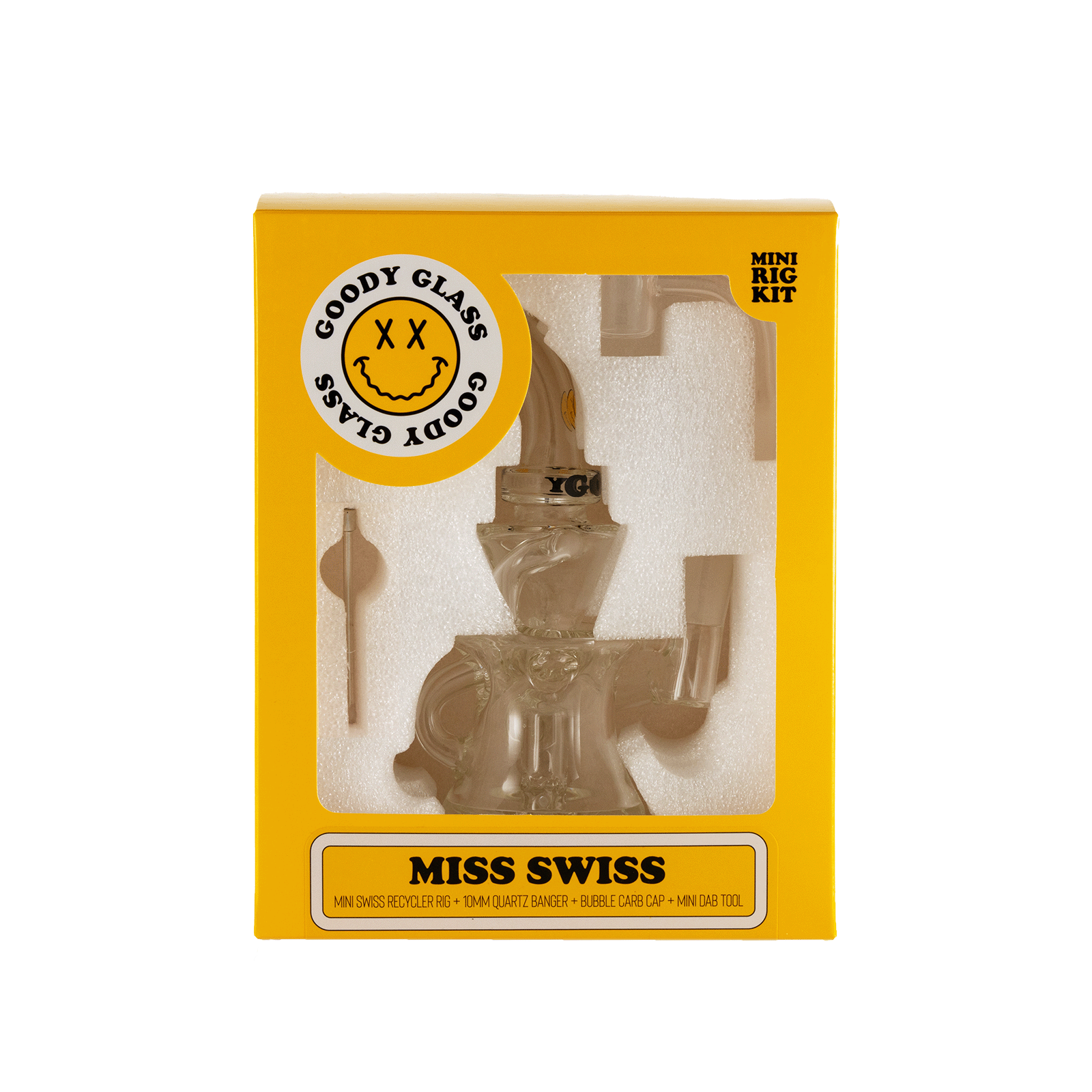 Goody Glass - Miss Swiss Mini Dab Rig 4-Piece Kit - Discreet Smoker